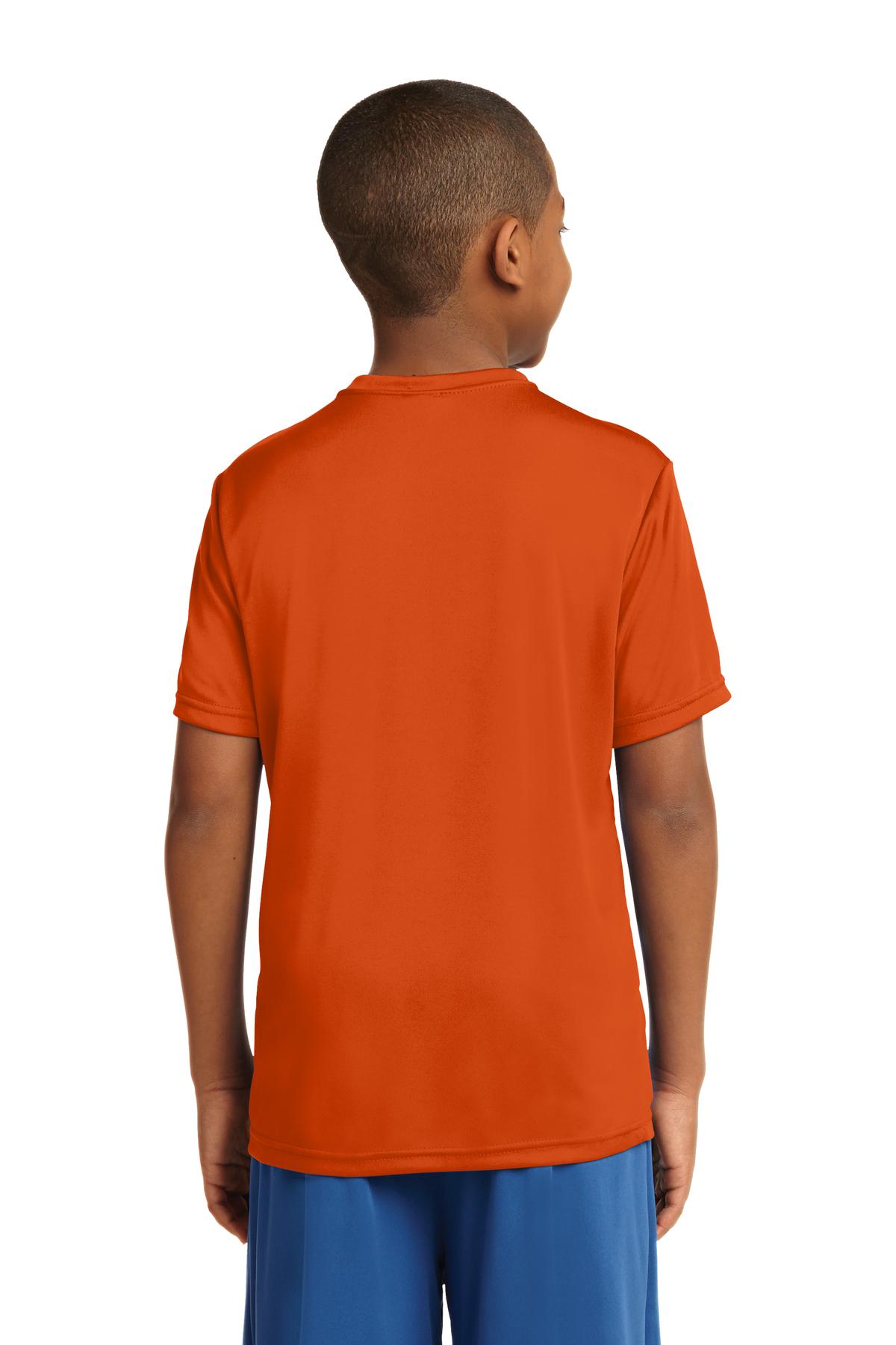 Custom Embroidered Sport-Tek Youth PosiCharge Competitor Tee. YST350,Deep Orange