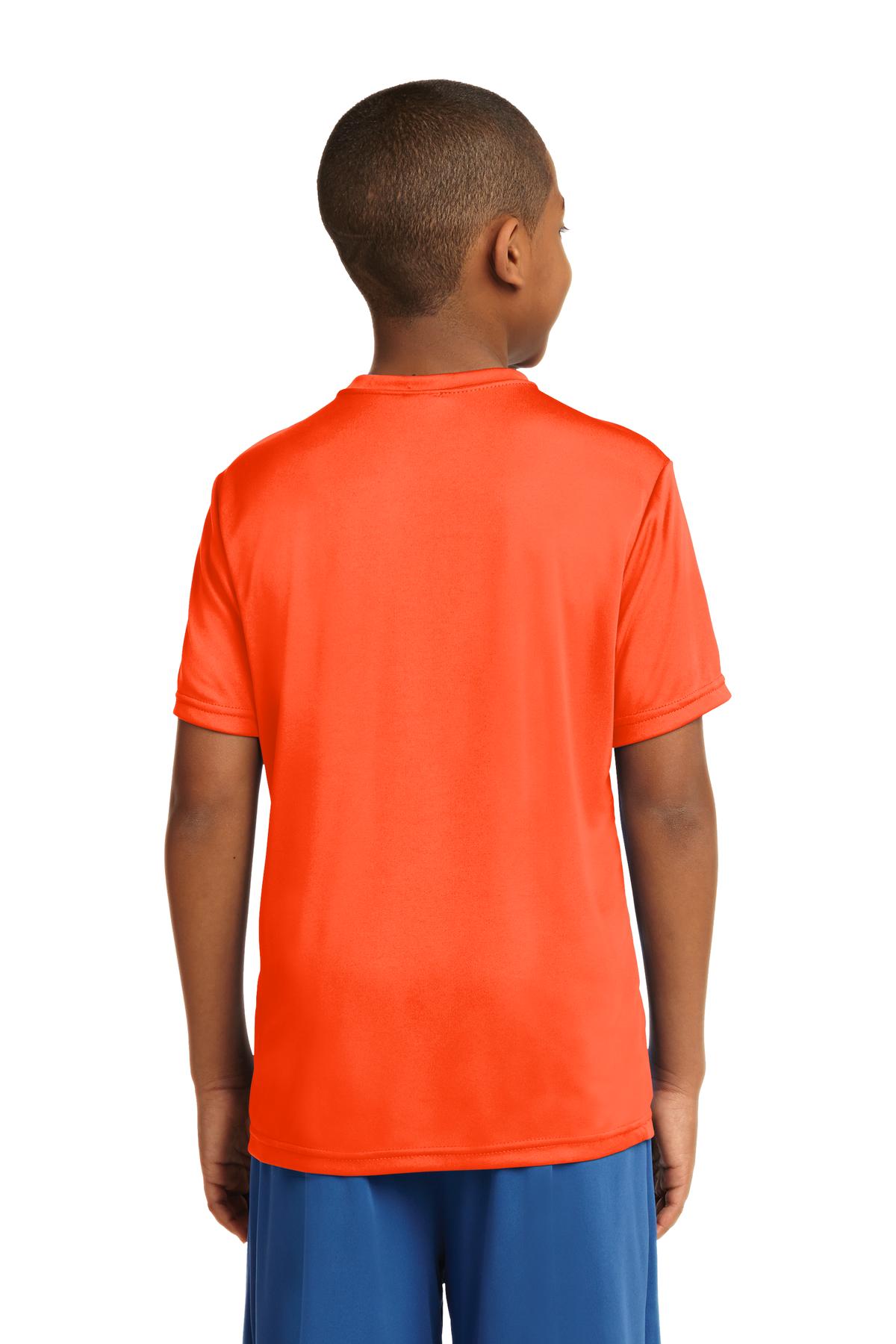 Custom Embroidered Sport-Tek Youth PosiCharge Competitor Tee. YST350,Neon Orange