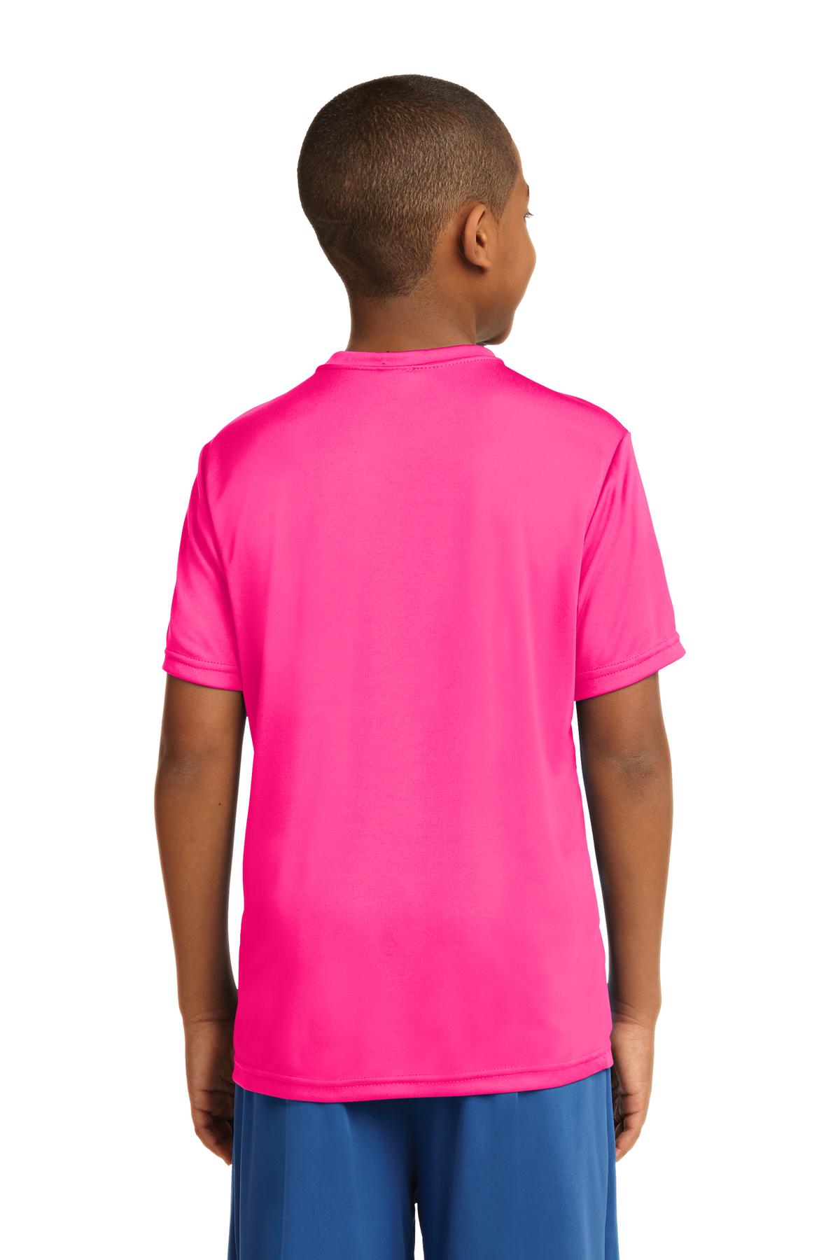Custom Embroidered Sport-Tek Youth PosiCharge Competitor Tee. YST350,Neon Pink