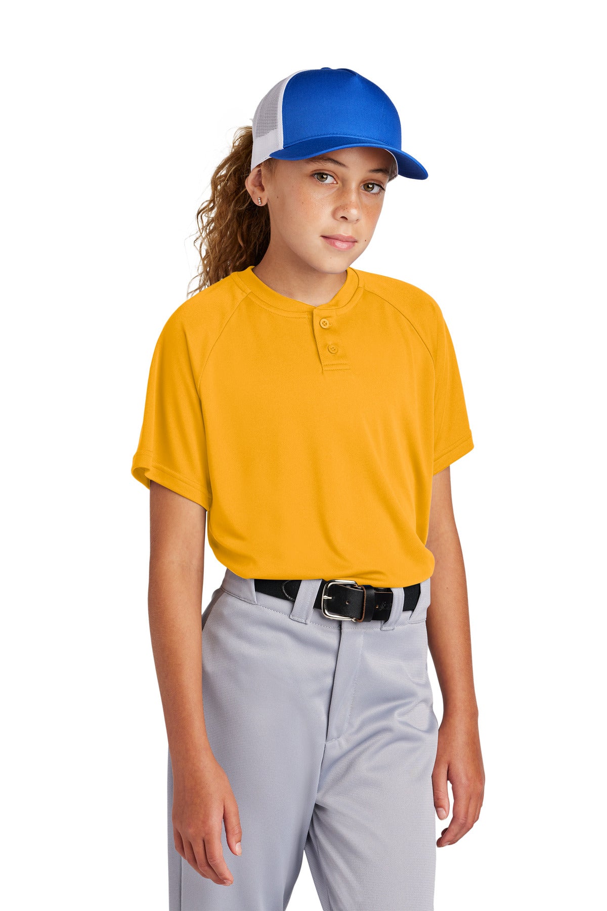 Sport-Tek Youth PosiCharge Competitor 2-Button Henley YST359