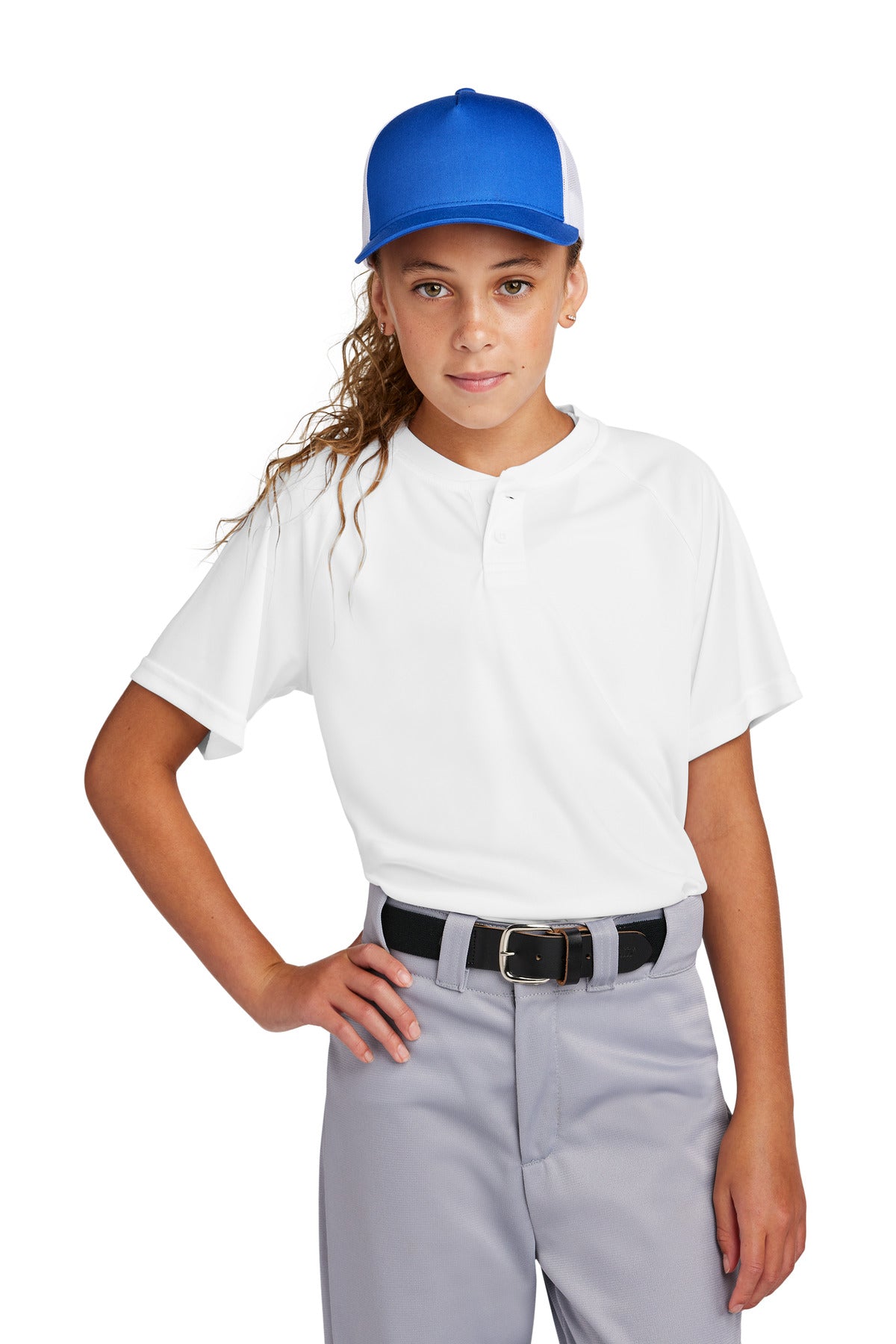 Sport-Tek Youth PosiCharge Competitor 2-Button Henley YST359