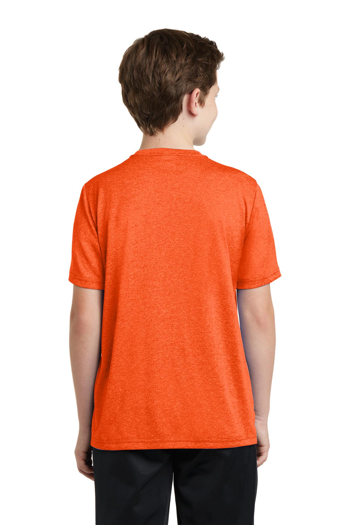 Custom Embroidered Sport-Tek Youth Heather Contender Tee. YST360,Deep Orange Heather