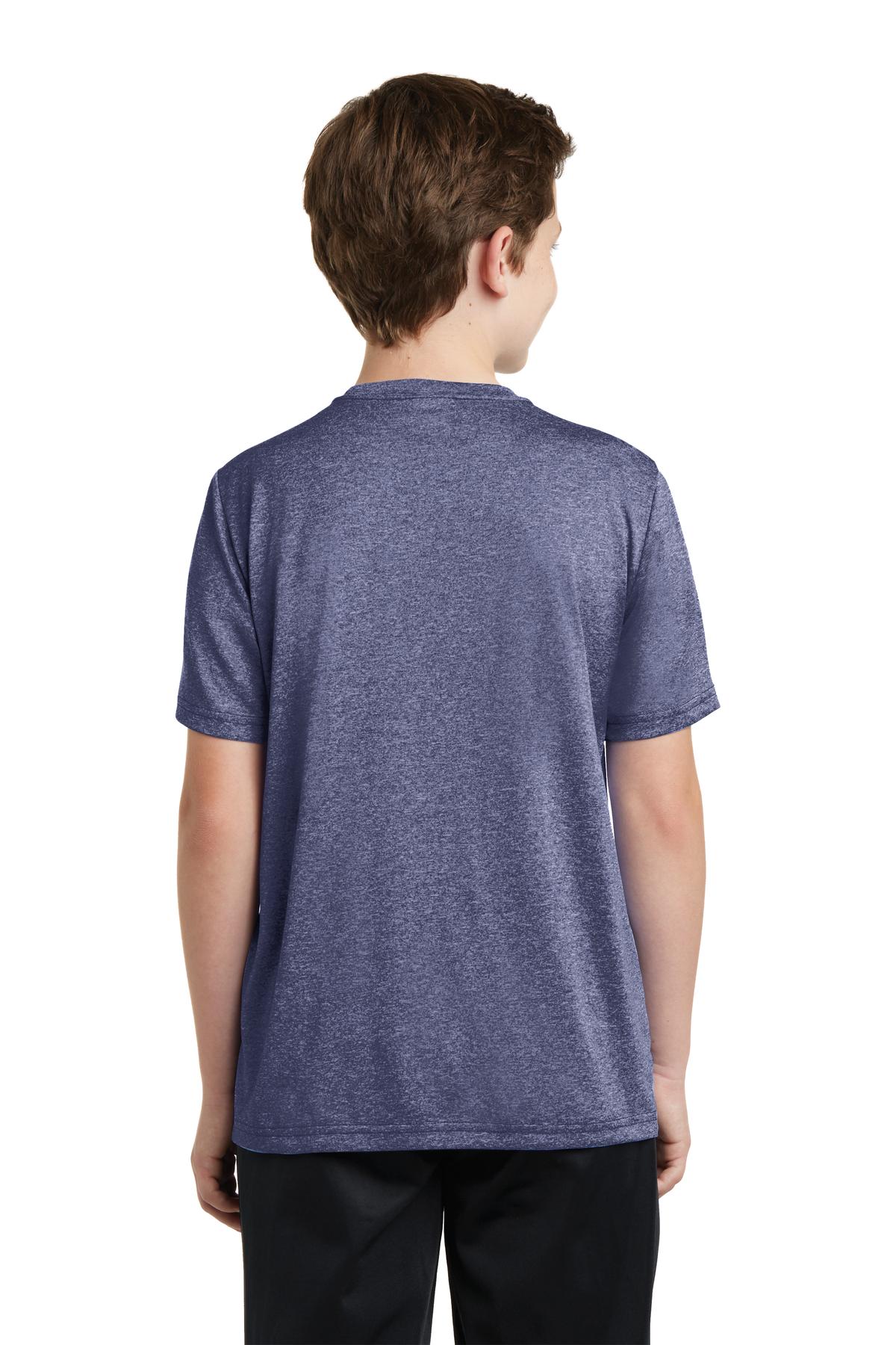 Custom Embroidered Sport-Tek Youth Heather Contender Tee. YST360,True Navy Heather