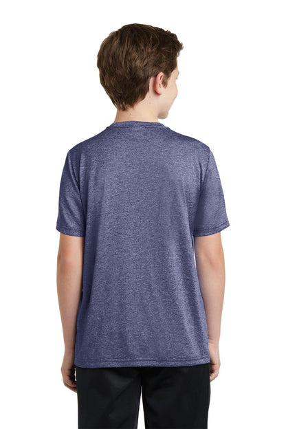 Custom Embroidered Sport-Tek Youth Heather Contender Tee. YST360,True Navy Heather