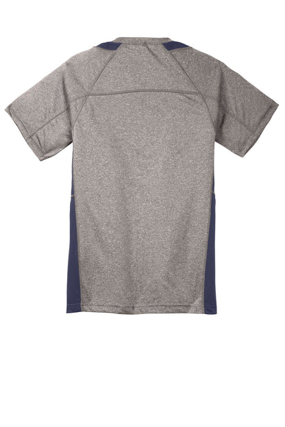 Sport-Tek Youth Heather Colorblock Contender Tee. YST361
