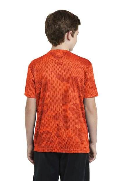Custom Embroidered Sport-Tek Youth CamoHex Tee. YST370,Neon Orange