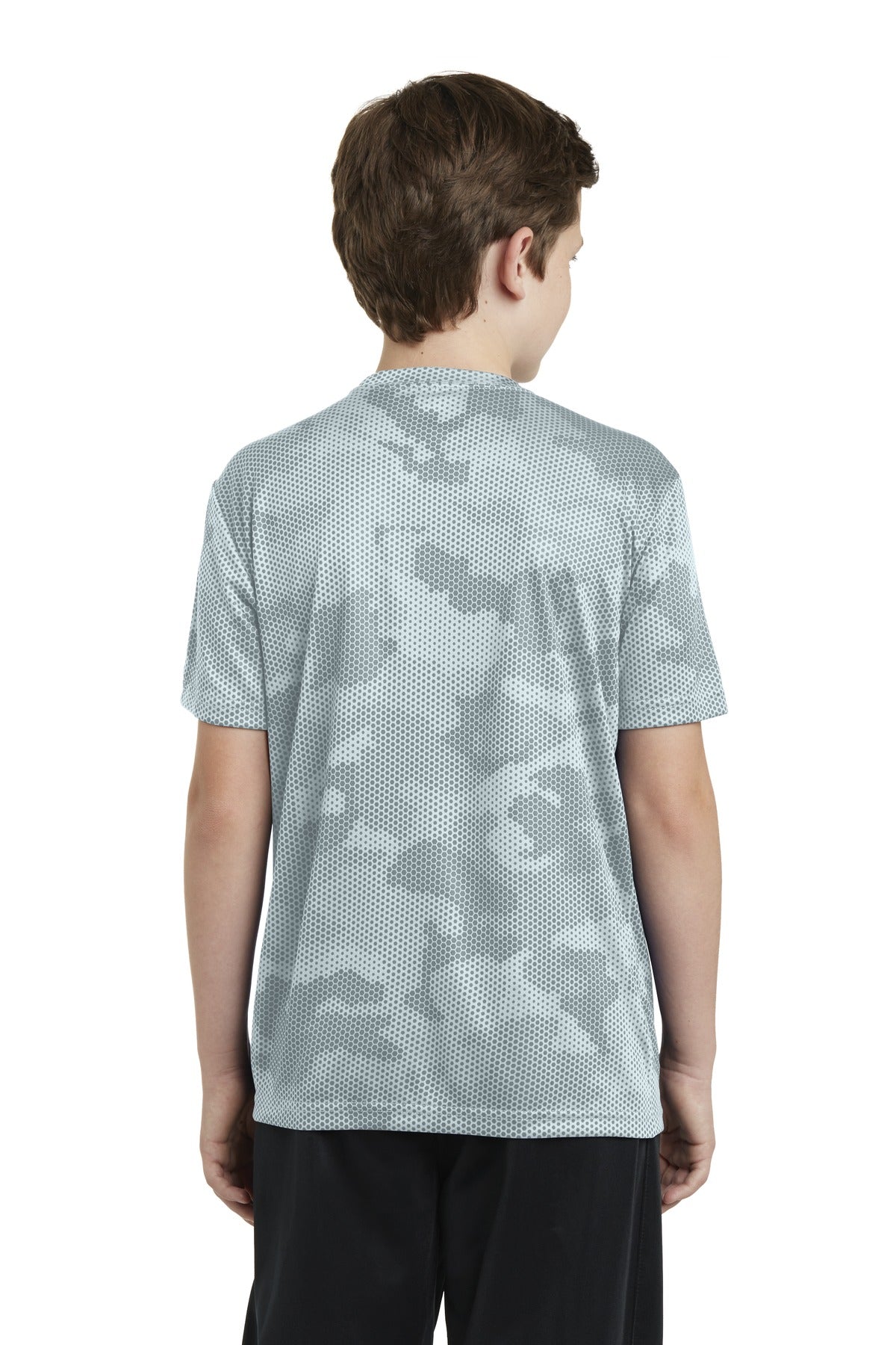 Custom Embroidered Sport-Tek Youth CamoHex Tee. YST370,White