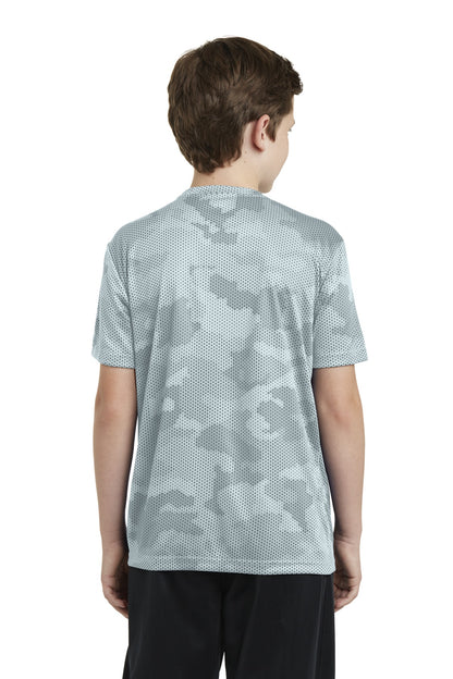 Custom Embroidered Sport-Tek Youth CamoHex Tee. YST370,White