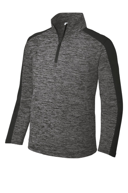 Sport-Tek  Youth PosiCharge  Electric Heather Colorblock 1/4-Zip Pullover. YST397
