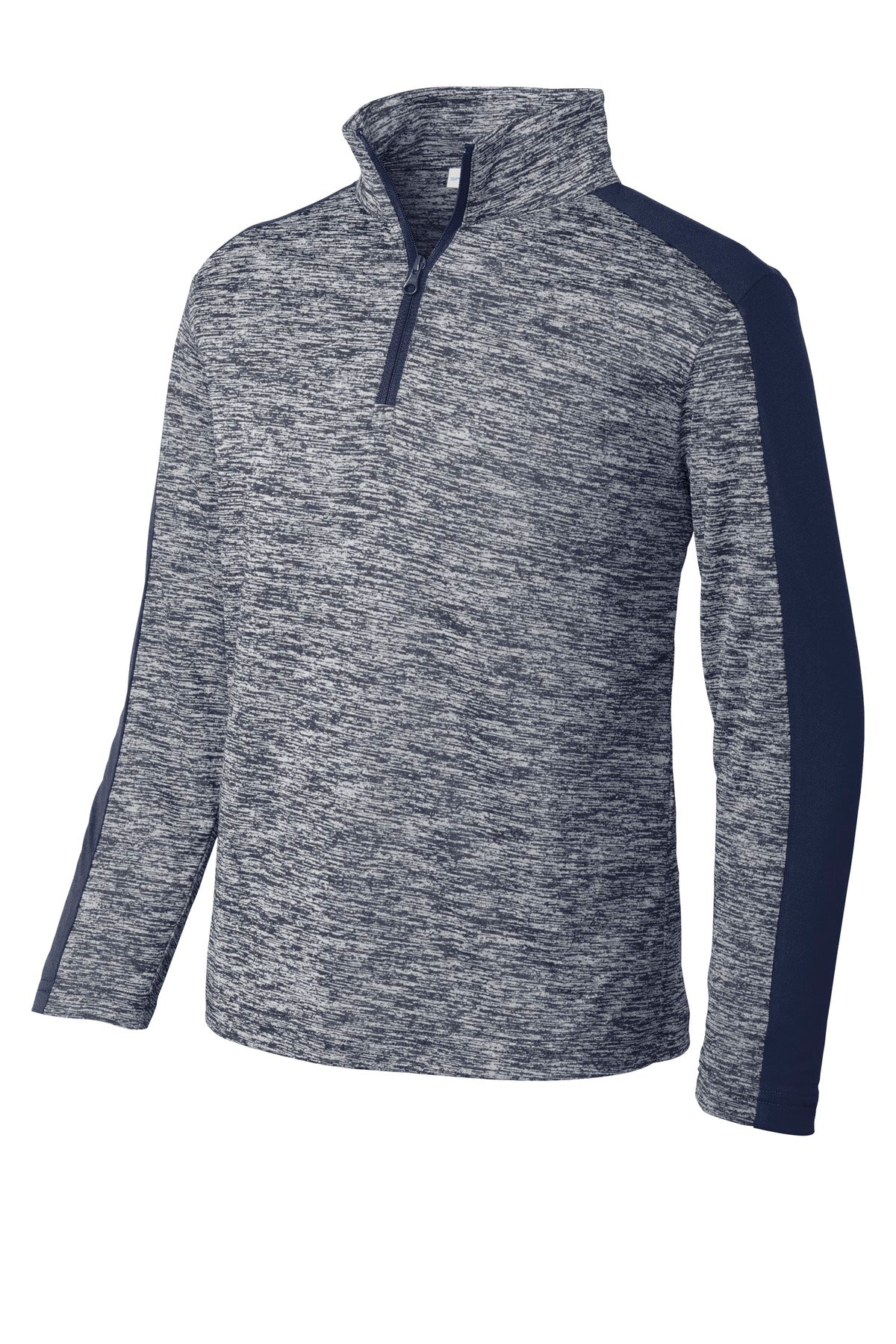 Sport-Tek  Youth PosiCharge  Electric Heather Colorblock 1/4-Zip Pullover. YST397