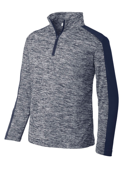 Sport-Tek  Youth PosiCharge  Electric Heather Colorblock 1/4-Zip Pullover. YST397