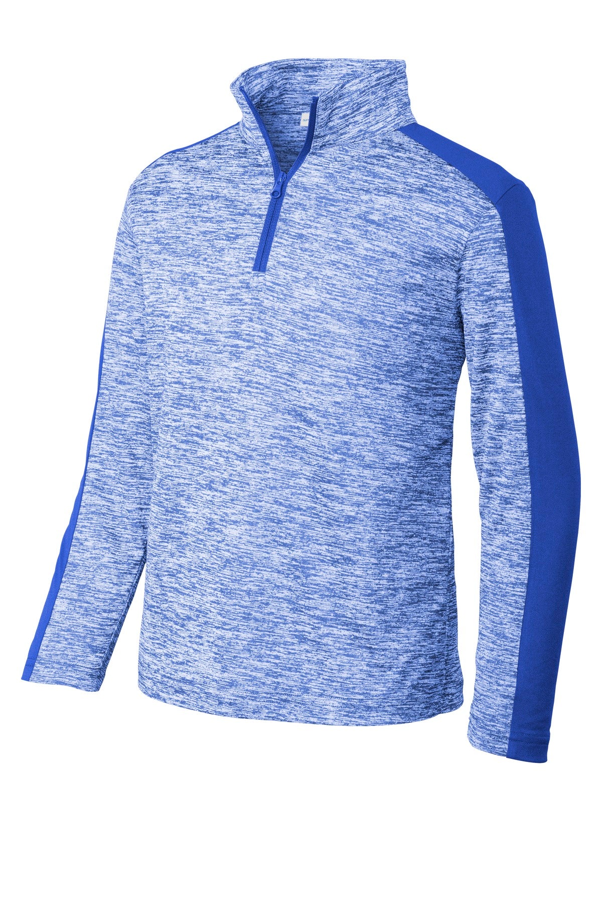 Sport-Tek  Youth PosiCharge  Electric Heather Colorblock 1/4-Zip Pullover. YST397
