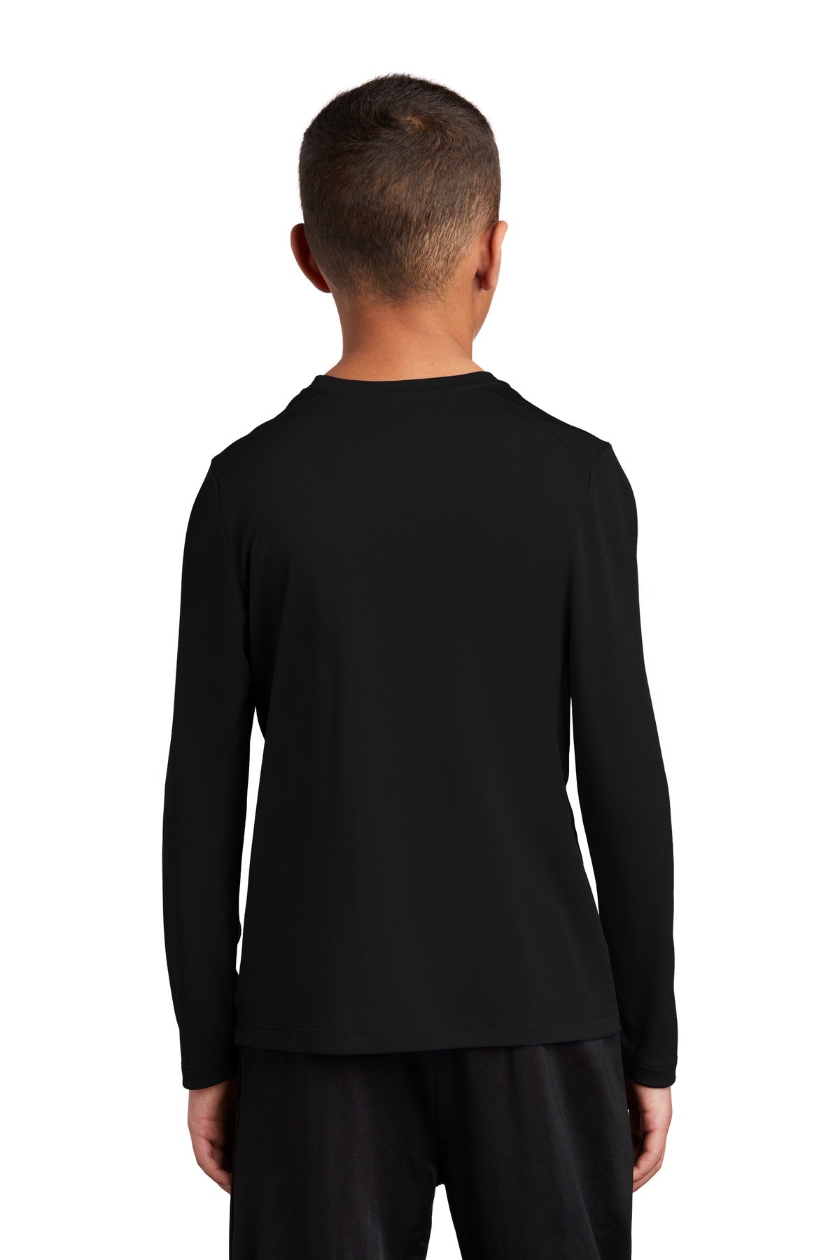 Custom Embroidered Sport-Tek  Youth Posi-UV Pro Long Sleeve Tee. YST420LS,Black