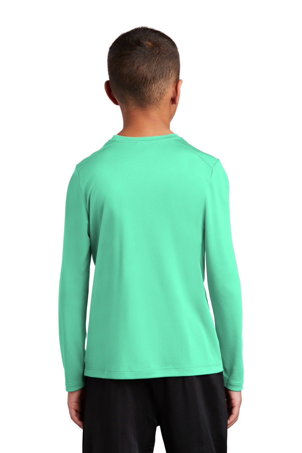 Custom Embroidered Sport-Tek  Youth Posi-UV Pro Long Sleeve Tee. YST420LS,Bright Seafoam