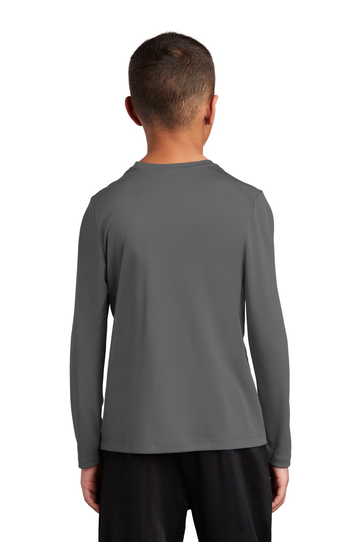 Custom Embroidered Sport-Tek  Youth Posi-UV Pro Long Sleeve Tee. YST420LS,Dark Smoke Grey