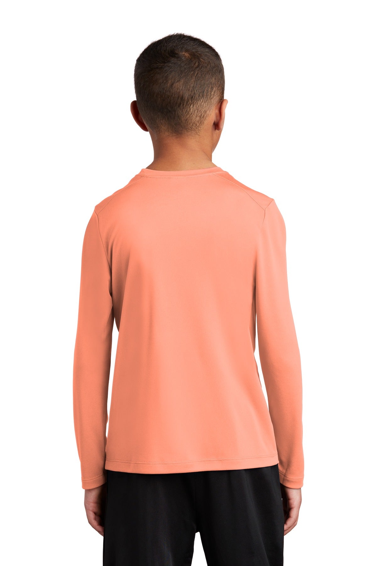 Custom Embroidered Sport-Tek  Youth Posi-UV Pro Long Sleeve Tee. YST420LS,Soft Coral