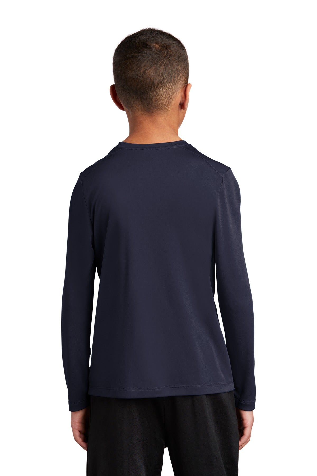 Custom Embroidered Sport-Tek  Youth Posi-UV Pro Long Sleeve Tee. YST420LS,True Navy