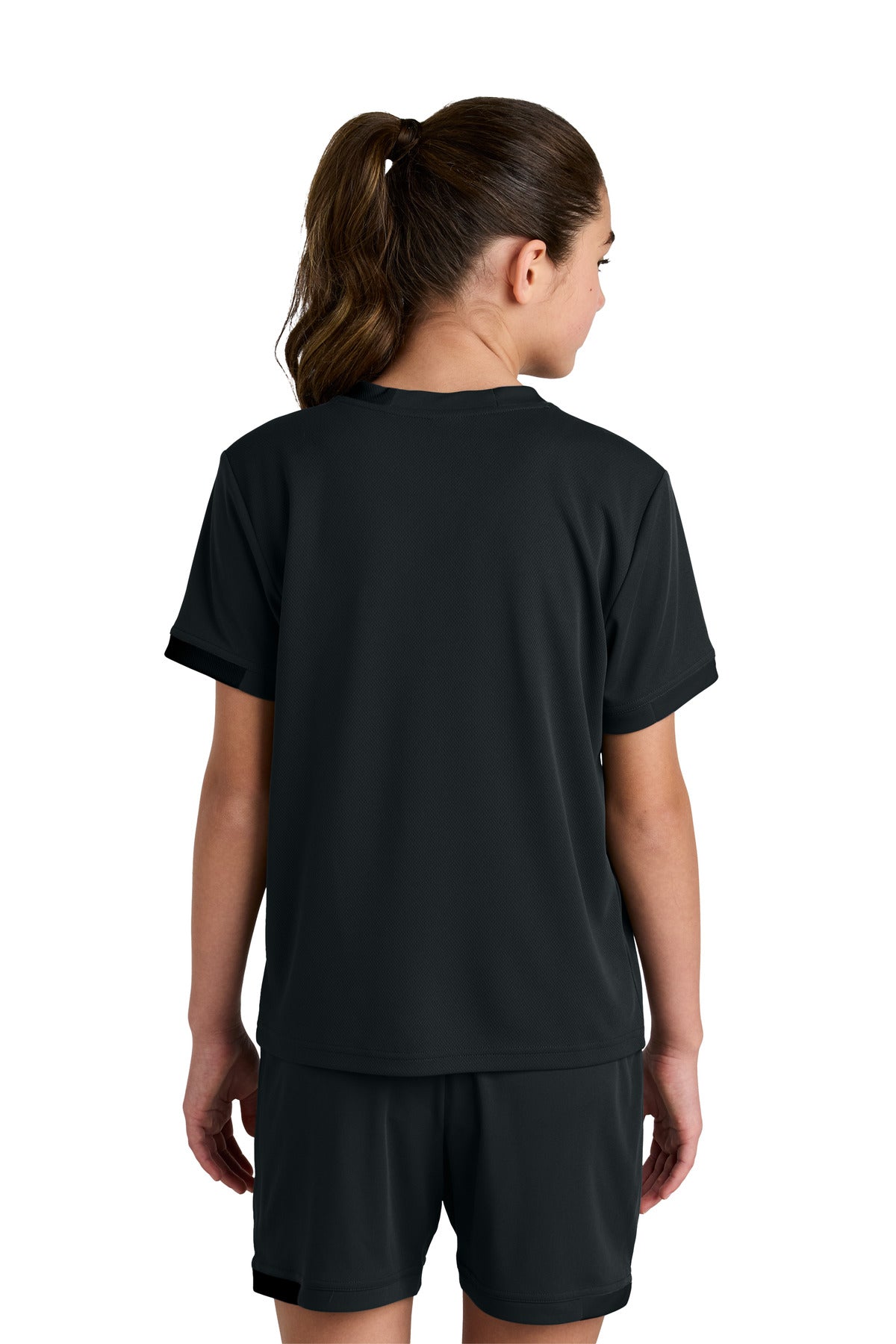 Custom Embroidered Sport-Tek Youth Club Short Sleeve Crew YST440,Black/ Black