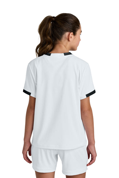 Custom Embroidered Sport-Tek Youth Club Short Sleeve Crew YST440,White/ Black