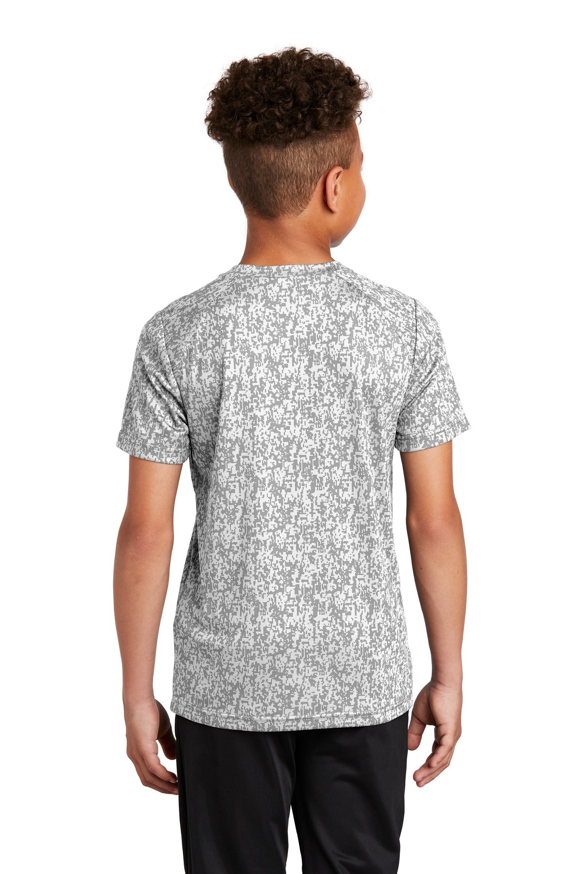Custom Embroidered Sport-Tek  Youth Digi Camo Tee. YST460,White
