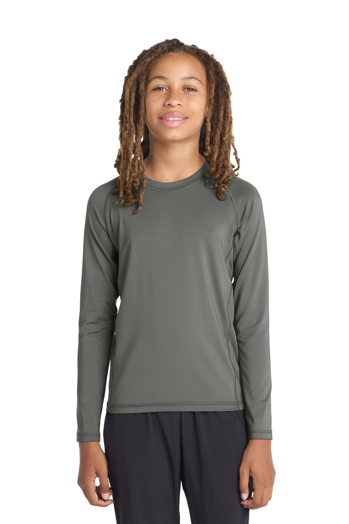 Custom Embroidered Sport-Tek T-Shirts  in Dark Smoke Grey