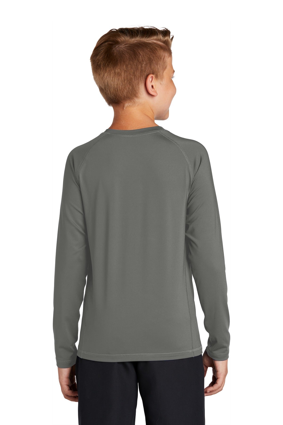 Custom Embroidered Sport-Tek  Youth Long Sleeve Rashguard Tee. YST470LS,Dark Smoke Grey