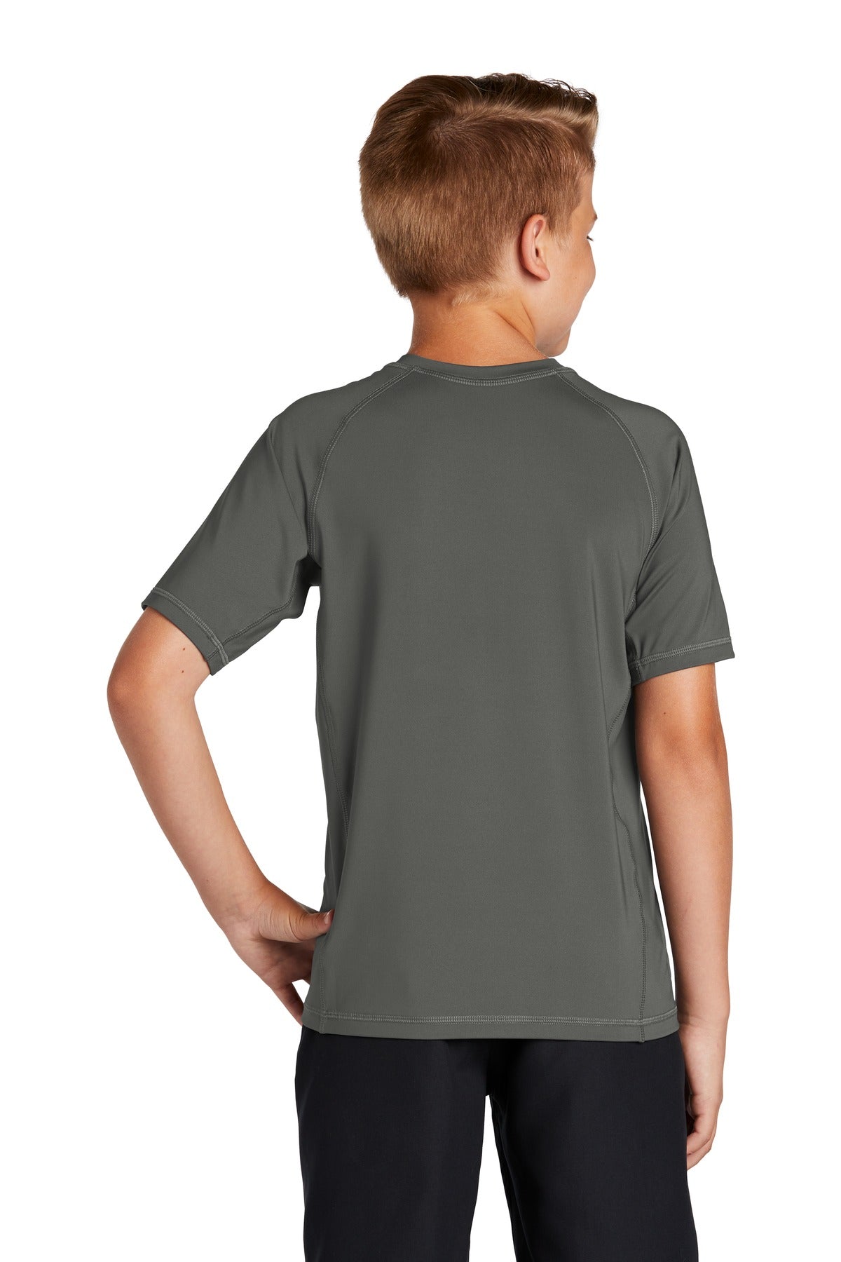 Custom Embroidered Sport-Tek  Youth Rashguard Tee. YST470,Dark Smoke Grey