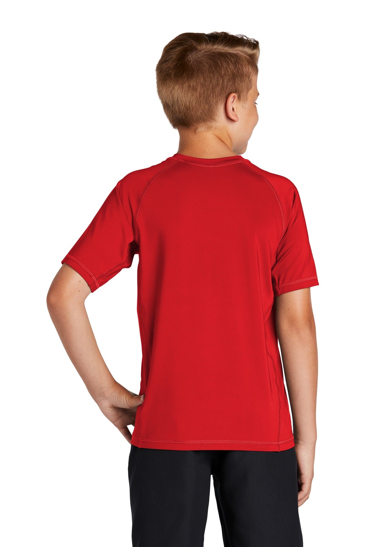 Custom Embroidered Sport-Tek  Youth Rashguard Tee. YST470,True Red