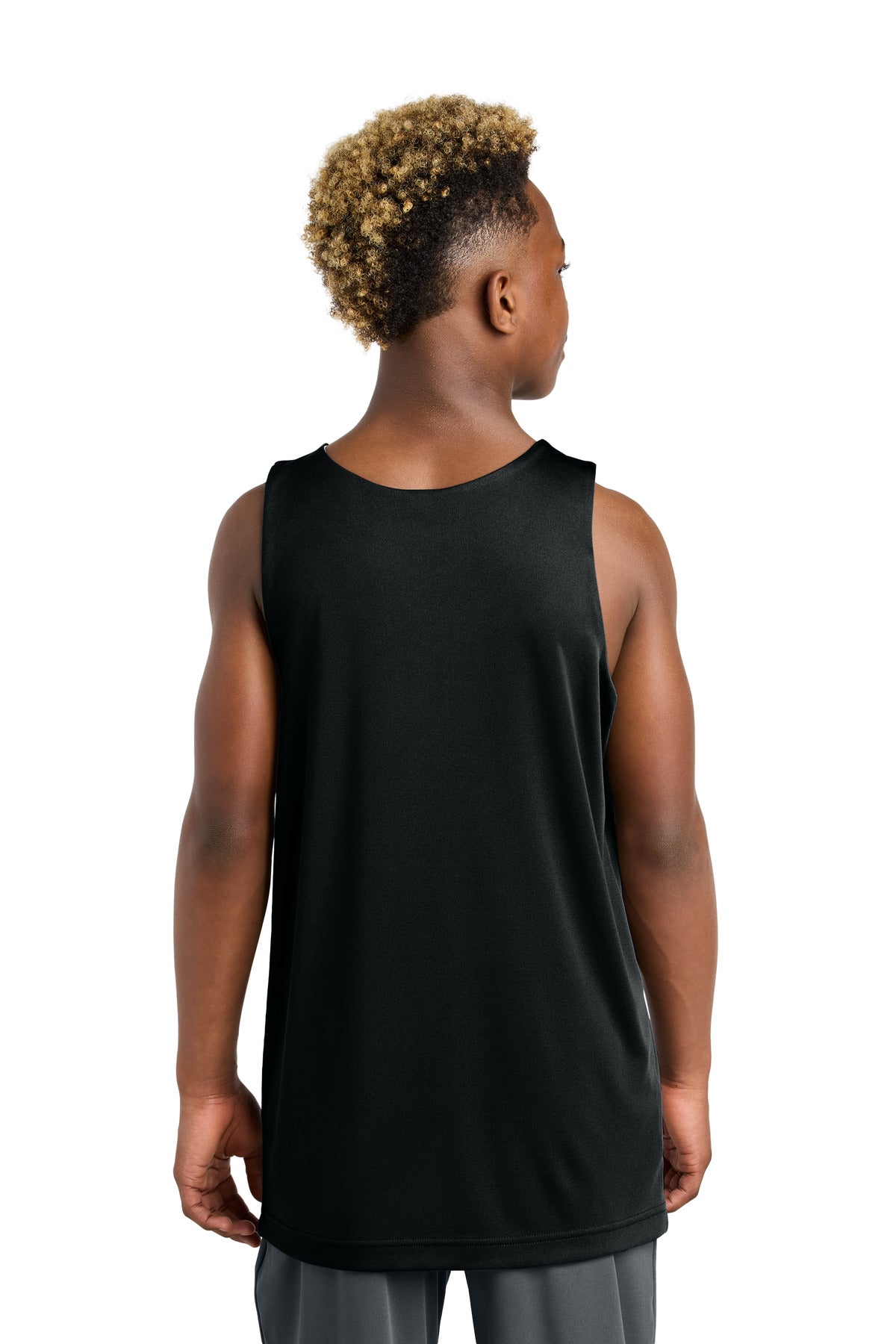 Custom Embroidered Sport-Tek Youth PosiCharge Competitor Rev Tank YST551,Black/ White