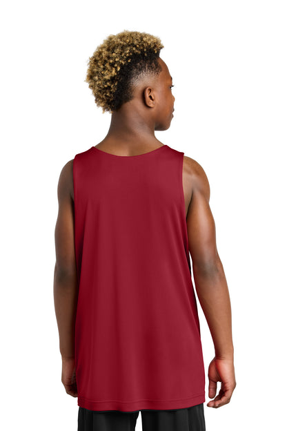 Custom Embroidered Sport-Tek Youth PosiCharge Competitor Rev Tank YST551,Deep Red/ Black