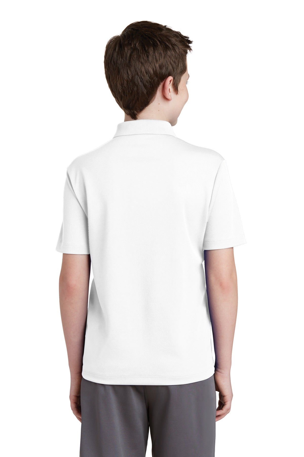 Custom Embroidered Sport-Tek Youth PosiCharge RacerMesh Polo. YST640,White