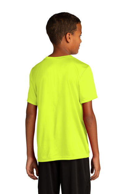 Custom Embroidered Sport-Tek Youth PosiCharge Re-Compete Tee YST720,Neon Yellow