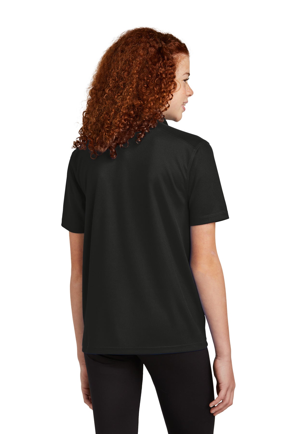 Custom Embroidered Sport-Tek Youth UV Micropique Polo YST740,Black