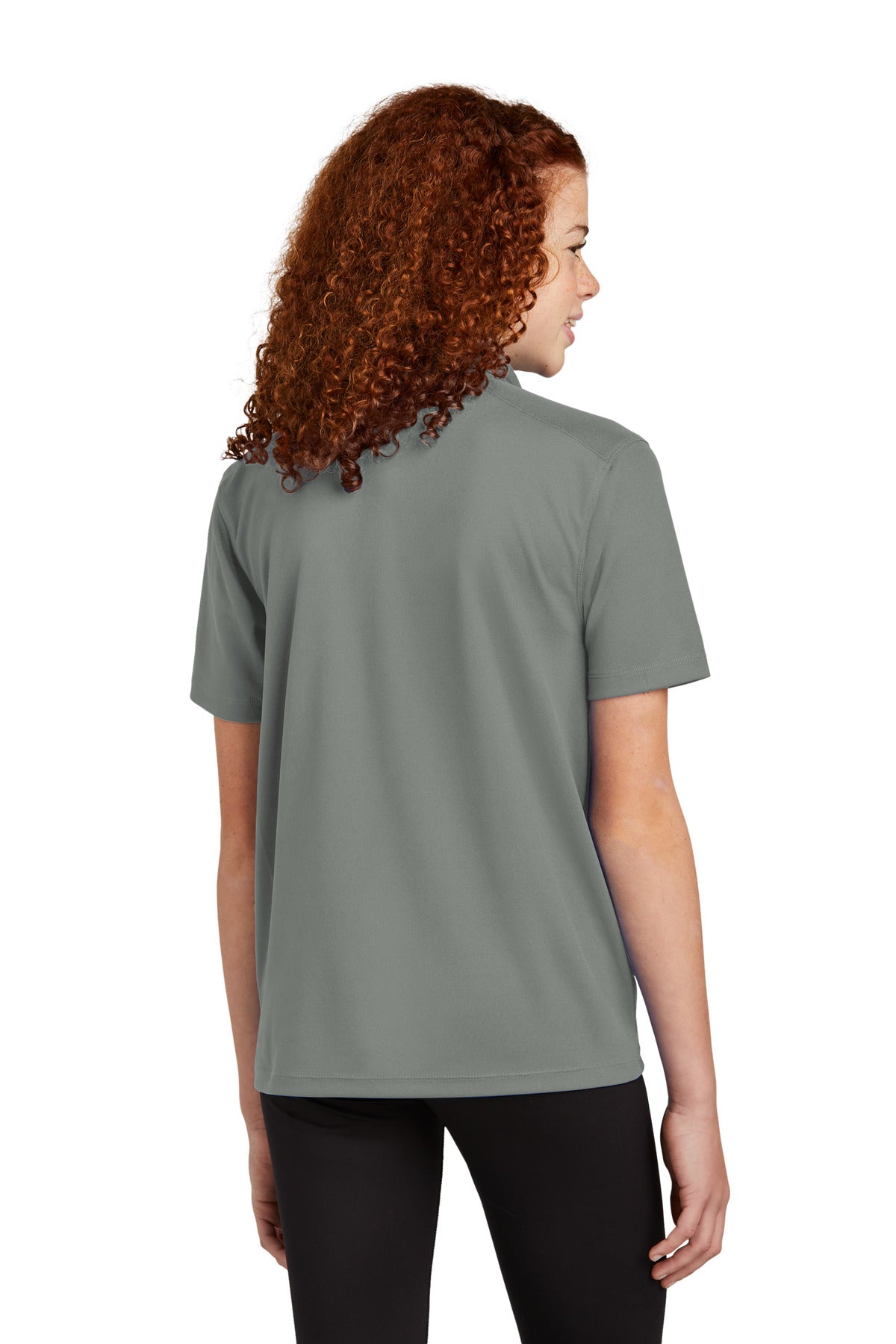 Custom Embroidered Sport-Tek Youth UV Micropique Polo YST740,Grey Concrete