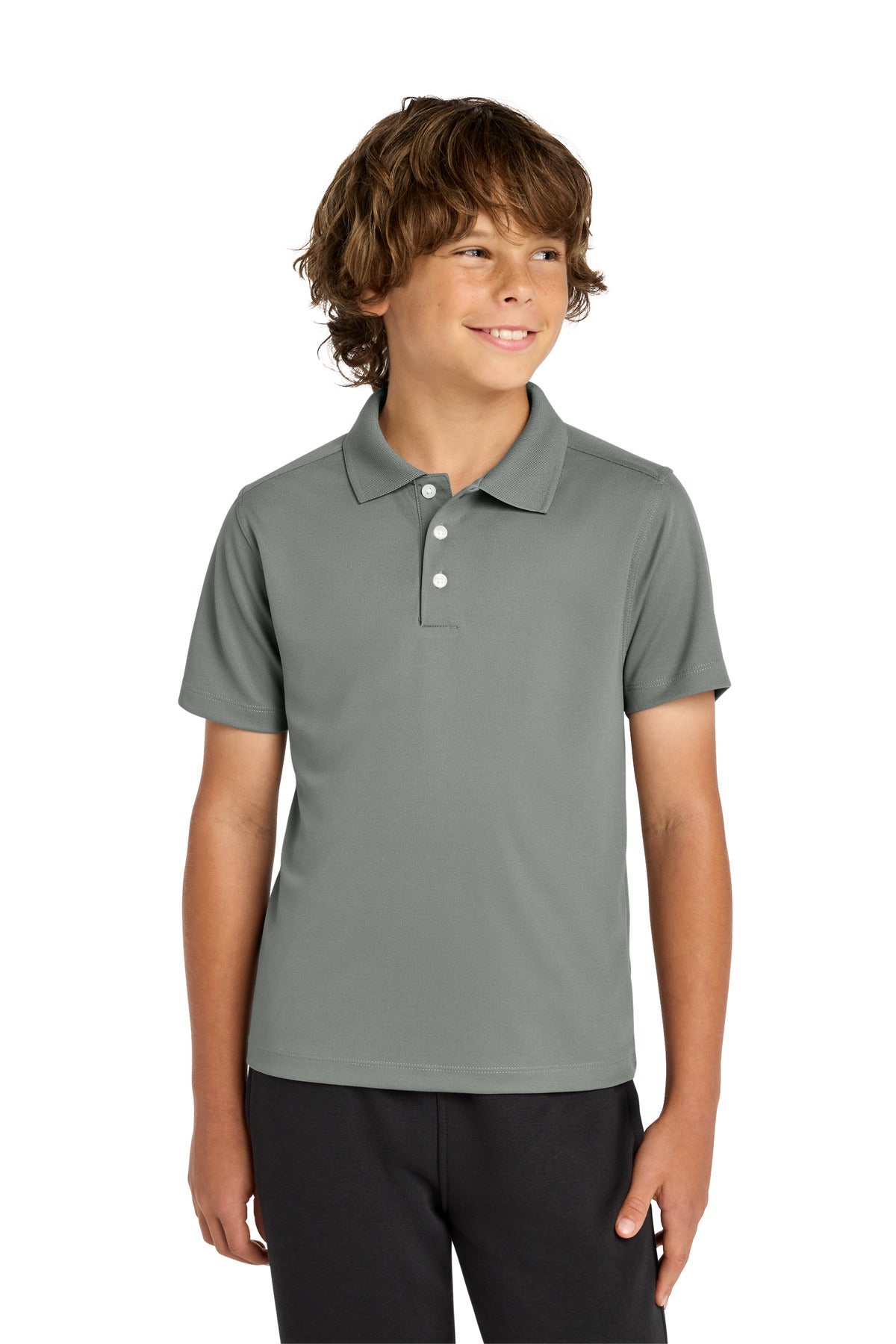 Custom Embroidered Sport-Tek Polos/Knits in Grey Concrete