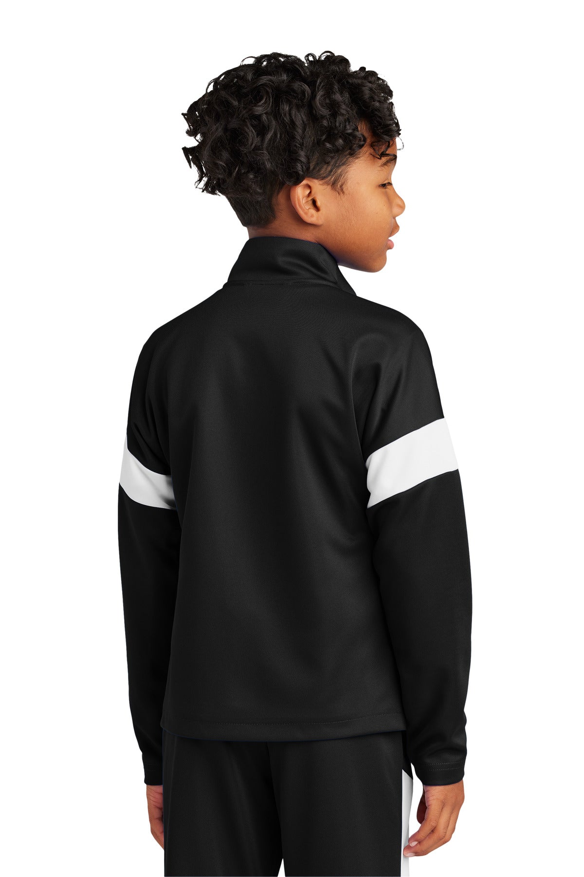 Custom Embroidered Sport-Tek Youth Travel Full-Zip Jacket YST800,Black/ White