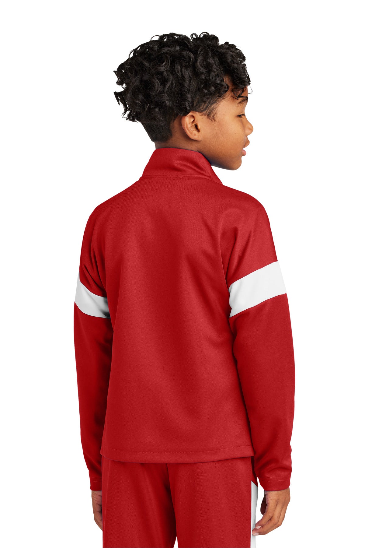 Custom Embroidered Sport-Tek Youth Travel Full-Zip Jacket YST800,Deep Red/ White