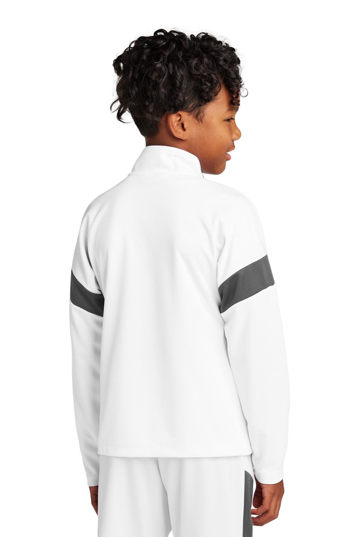 Custom Embroidered Sport-Tek Youth Travel Full-Zip Jacket YST800,White/ Iron Grey