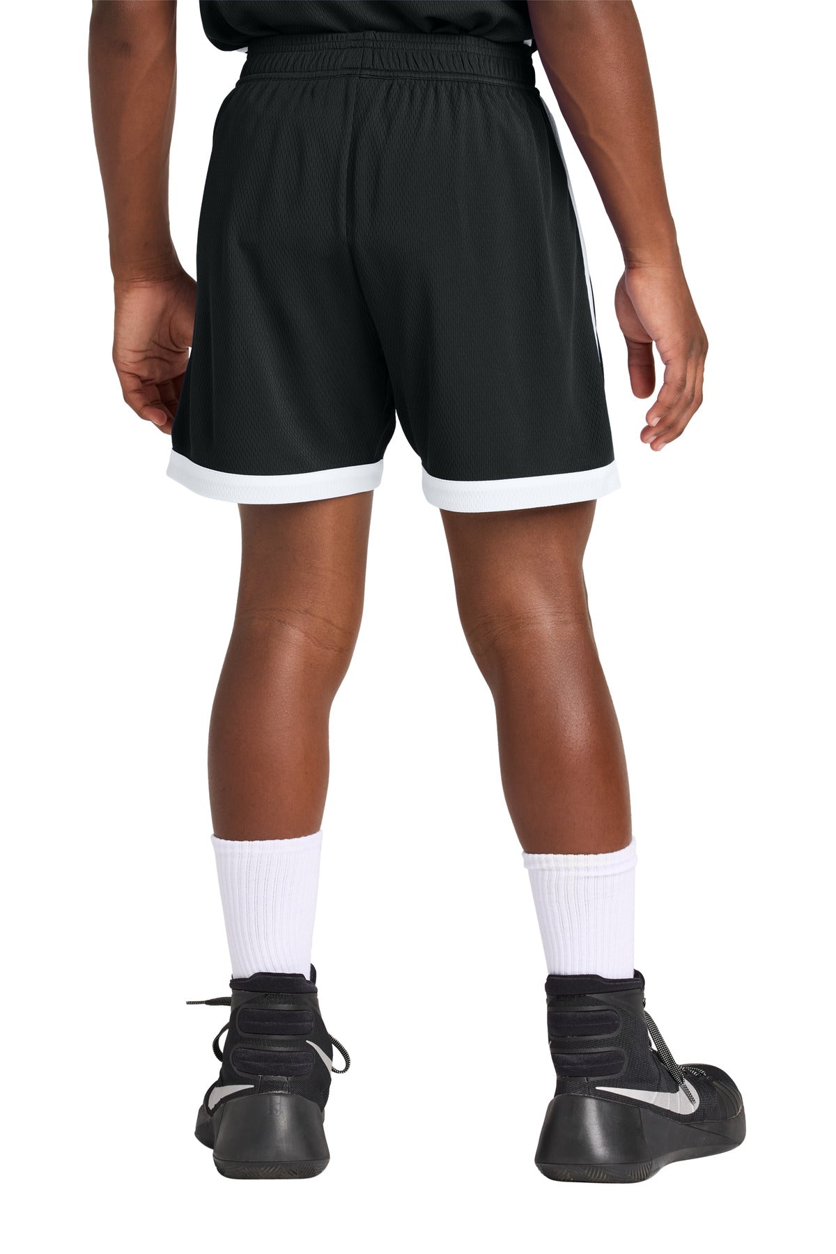 Custom Embroidered Sport-Tek Youth Rival Basketball 5  Short YST901,Black/ White