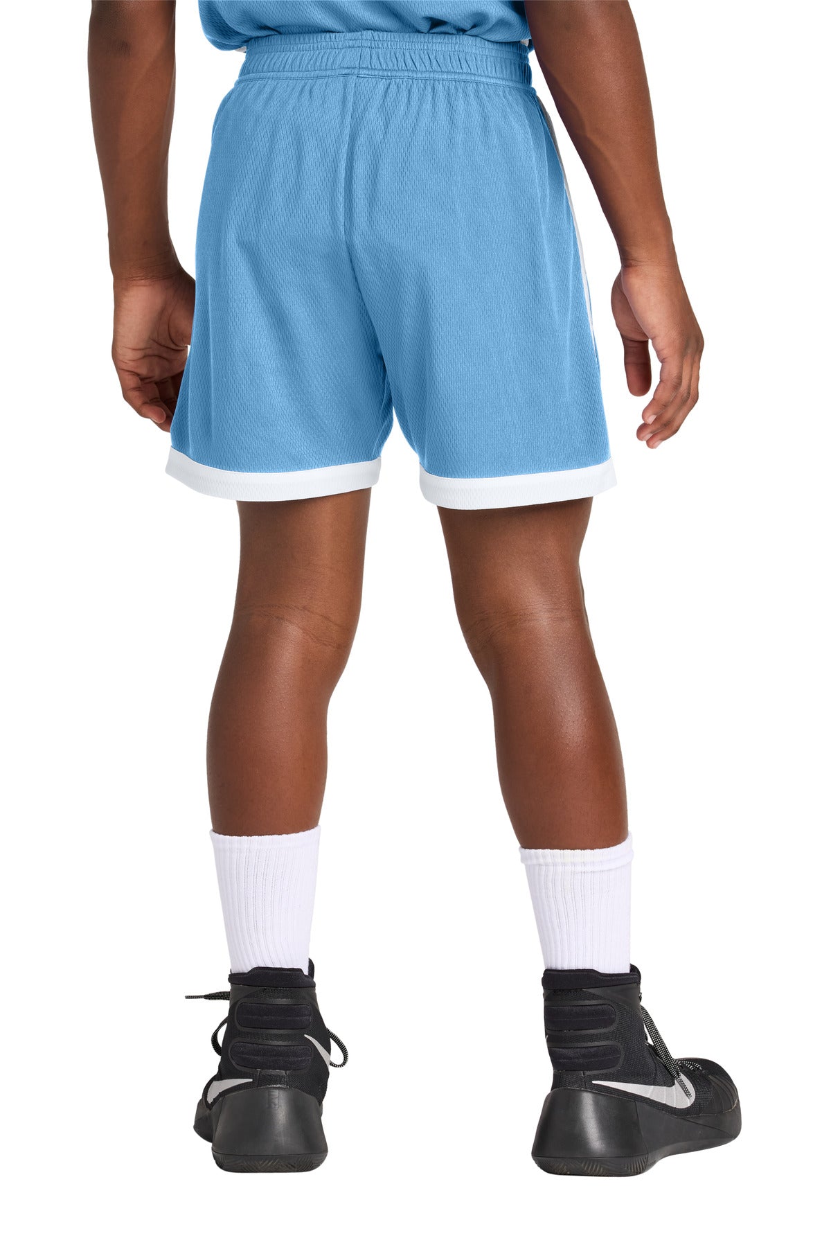 Custom Embroidered Sport-Tek Youth Rival Basketball 5  Short YST901,Carolina Blue/ White