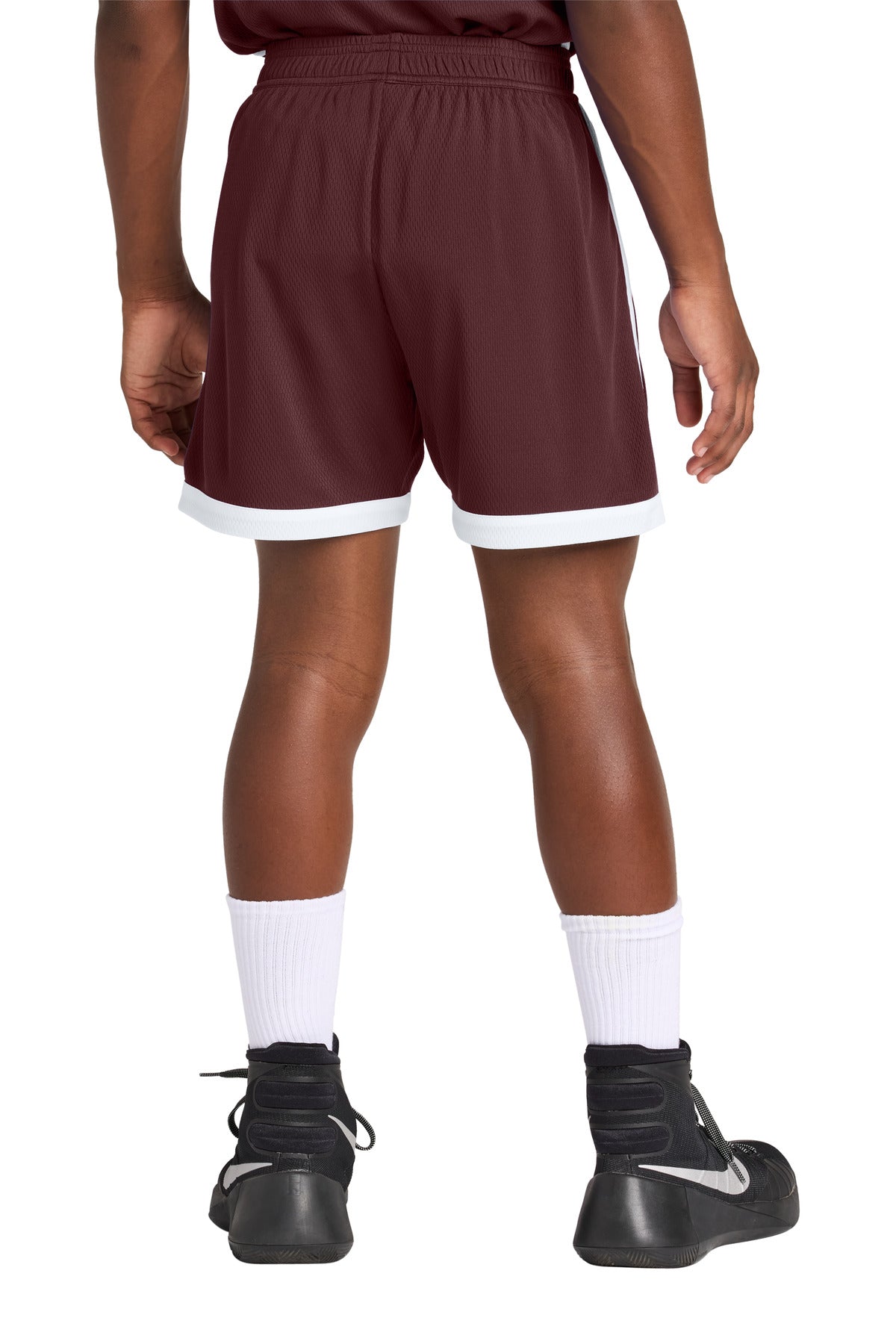 Custom Embroidered Sport-Tek Youth Rival Basketball 5  Short YST901,Maroon/ White