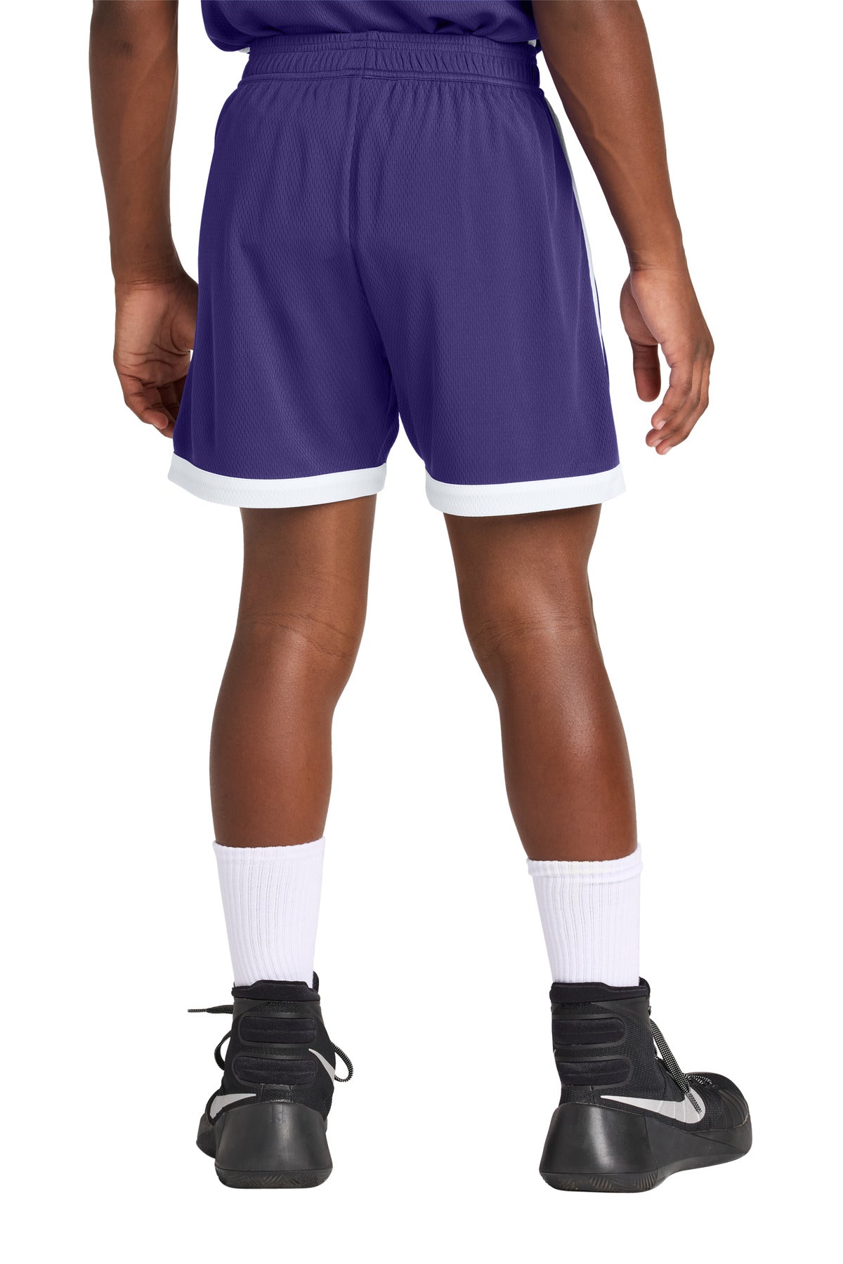 Custom Embroidered Sport-Tek Youth Rival Basketball 5  Short YST901,Purple/ White