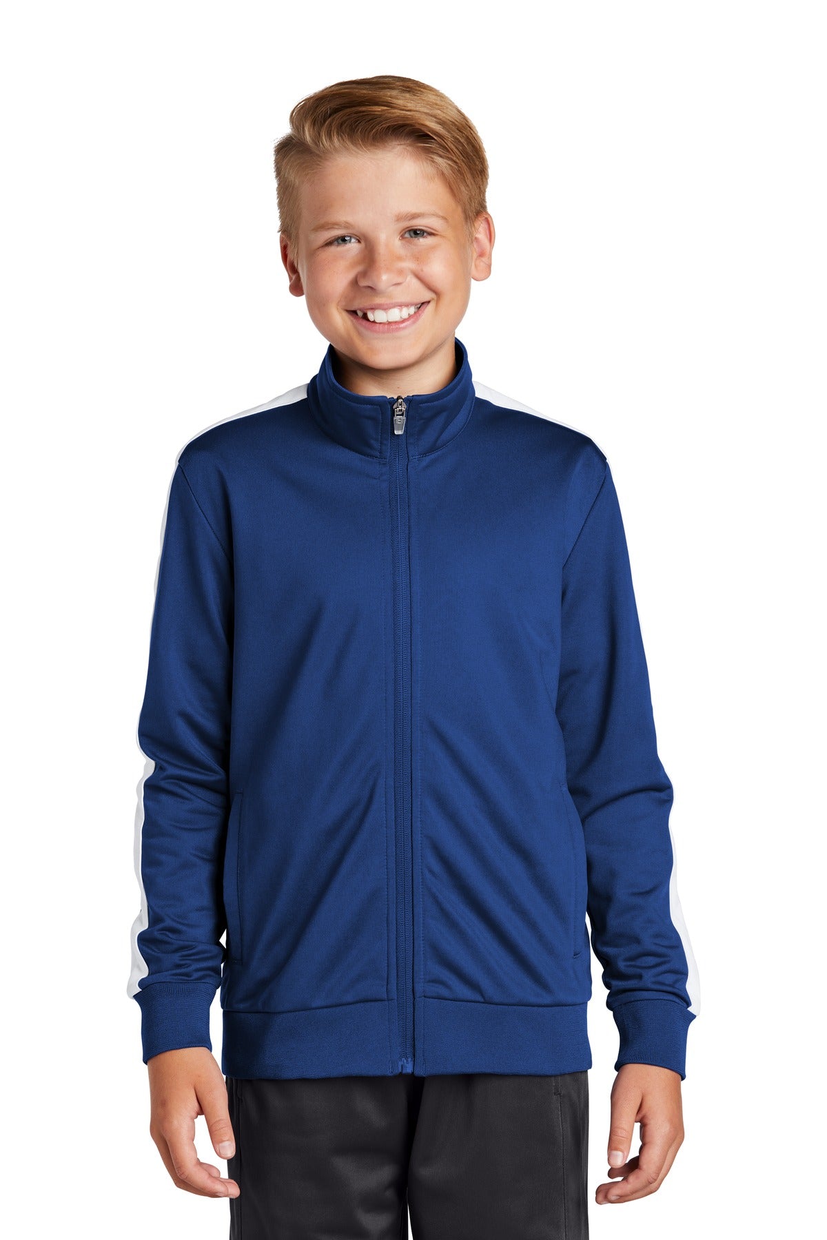 Sport-Tek  Youth Tricot Sleeve Stripe Track Jacket. YST94