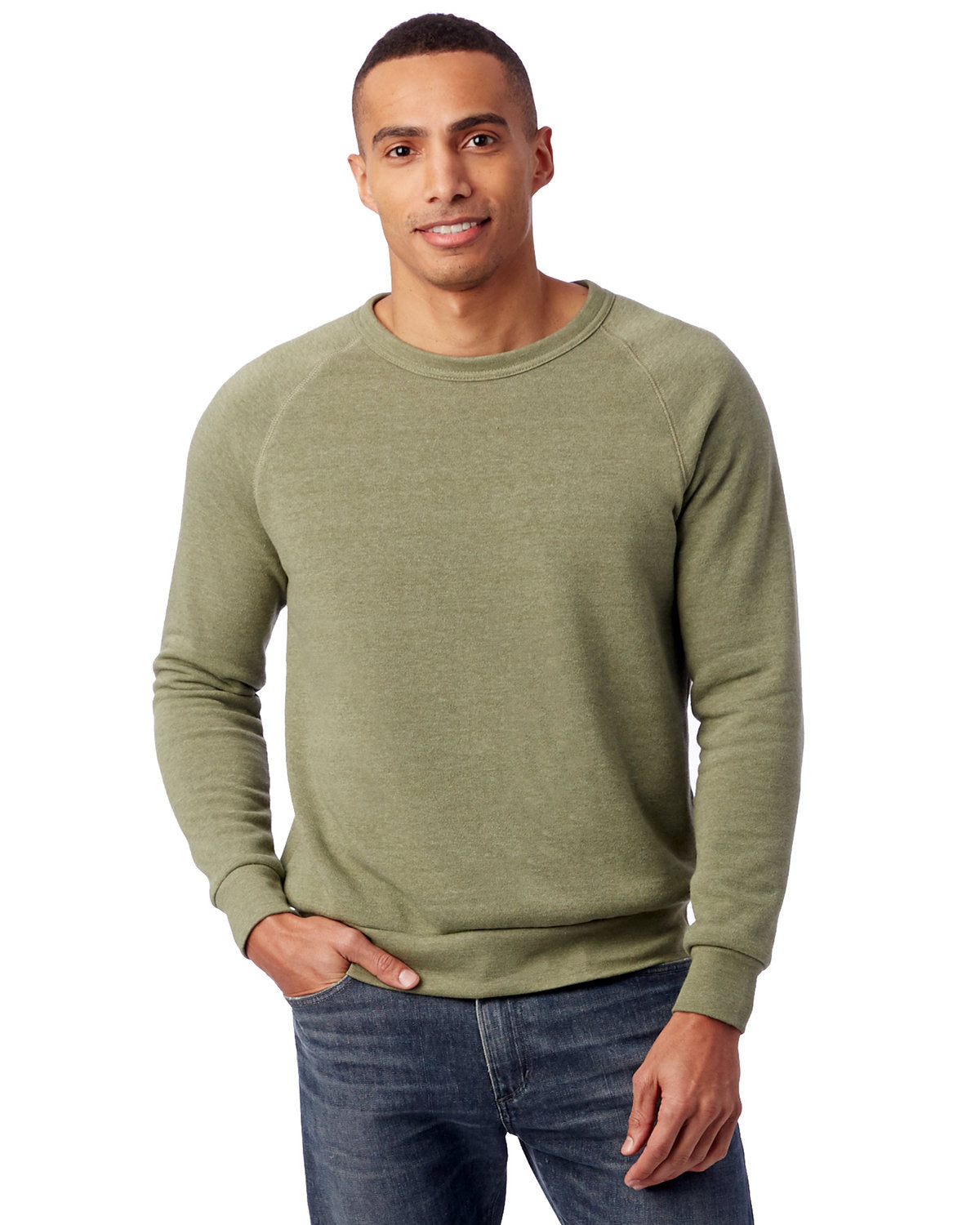 Alternative Unisex Champ Eco-Fleece Solid Sweatshirt AA9575 ECO TR ARMY GRN