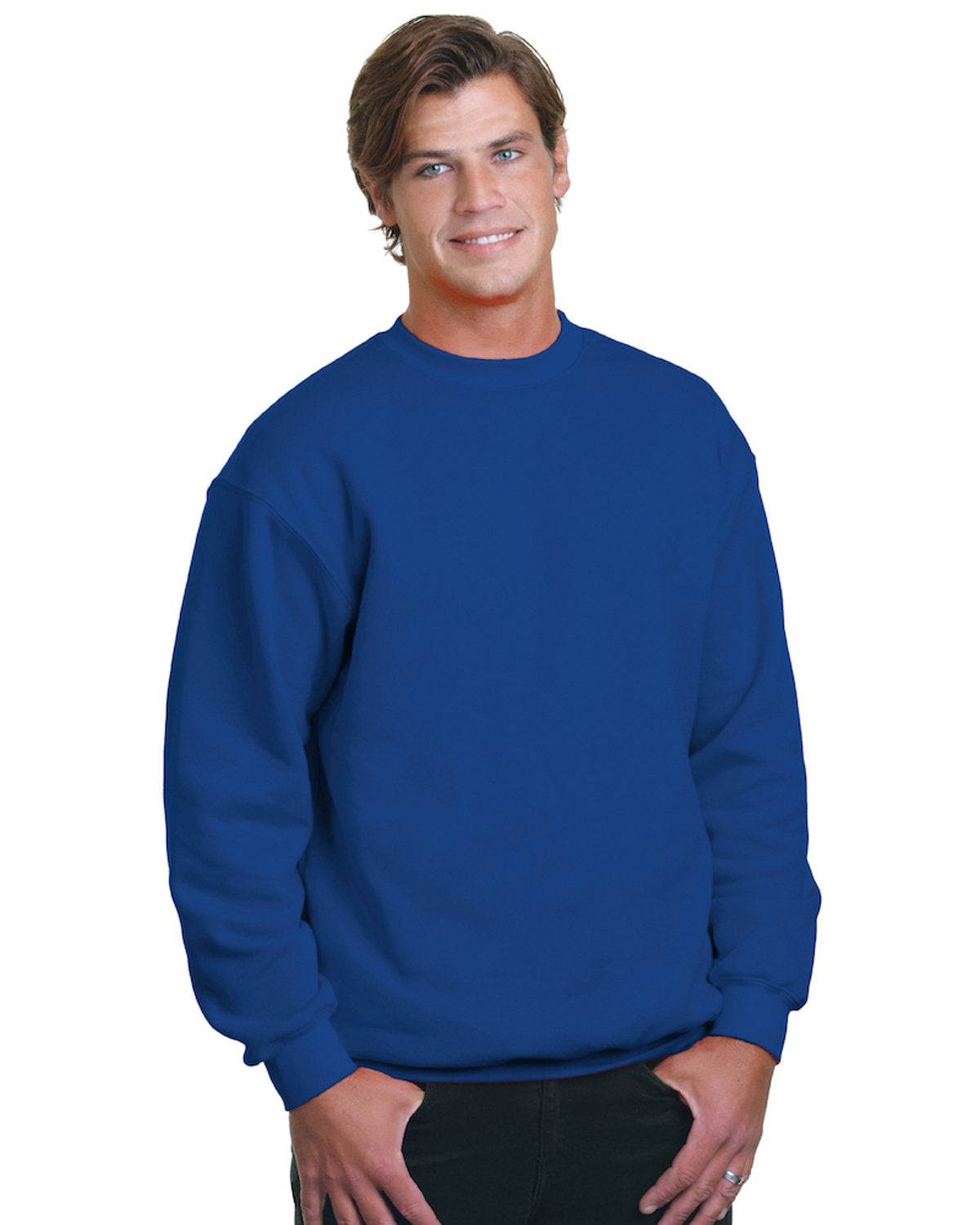 Bayside Adult USA Made Heavyweight Crewneck Sweatshirt BA1102 ROYAL