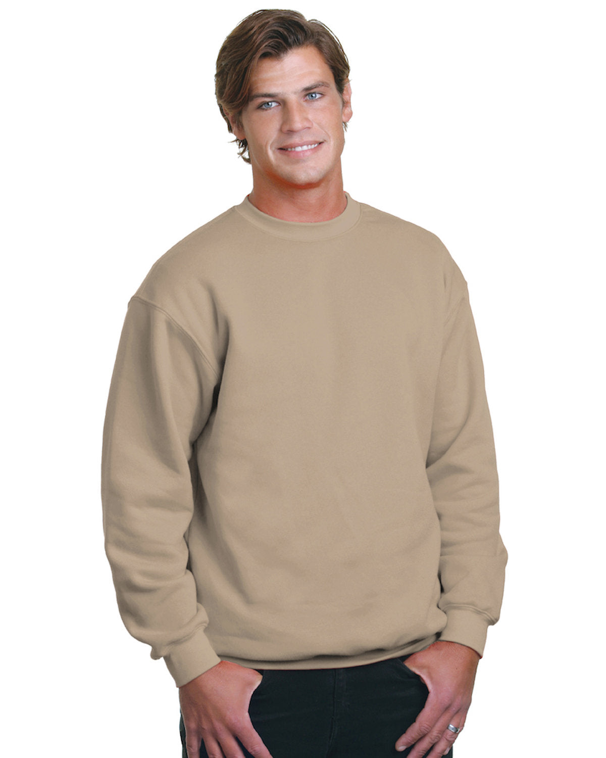 Bayside Adult USA Made Heavyweight Crewneck Sweatshirt BA1102 SAND