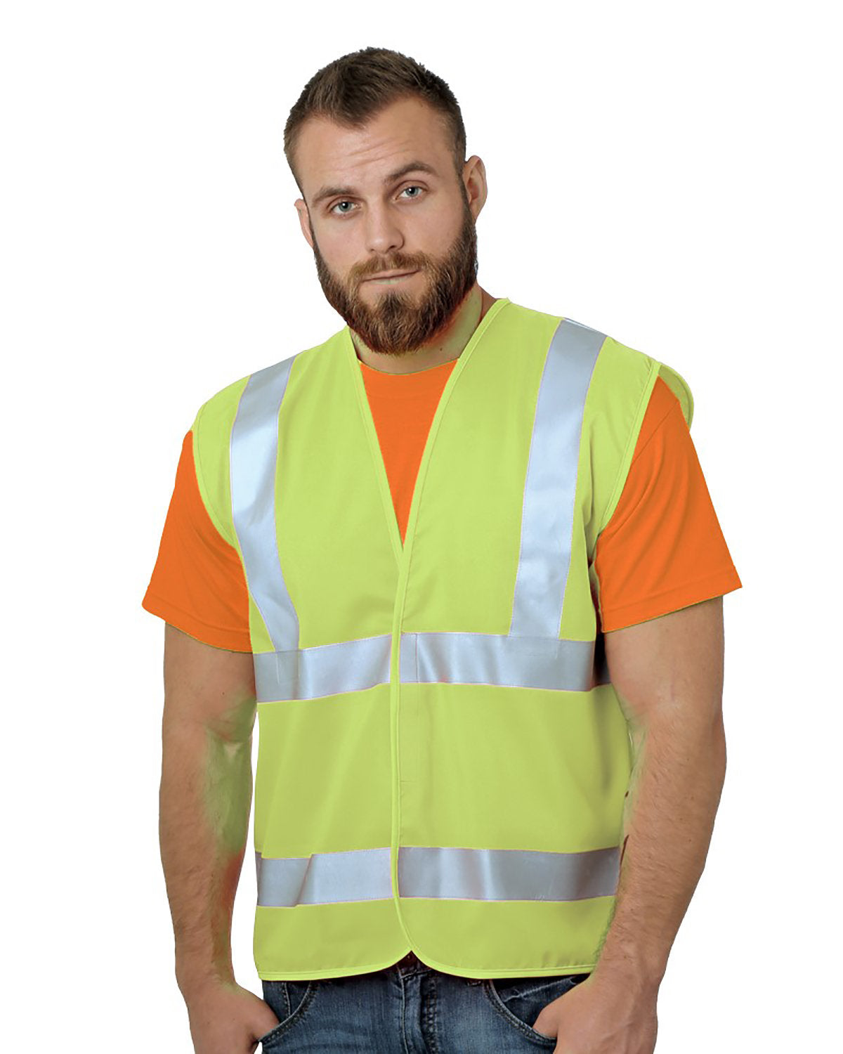 Bayside Unisex USA Made Class 2 ANSI High Vis Economy Safety Vest BA3789