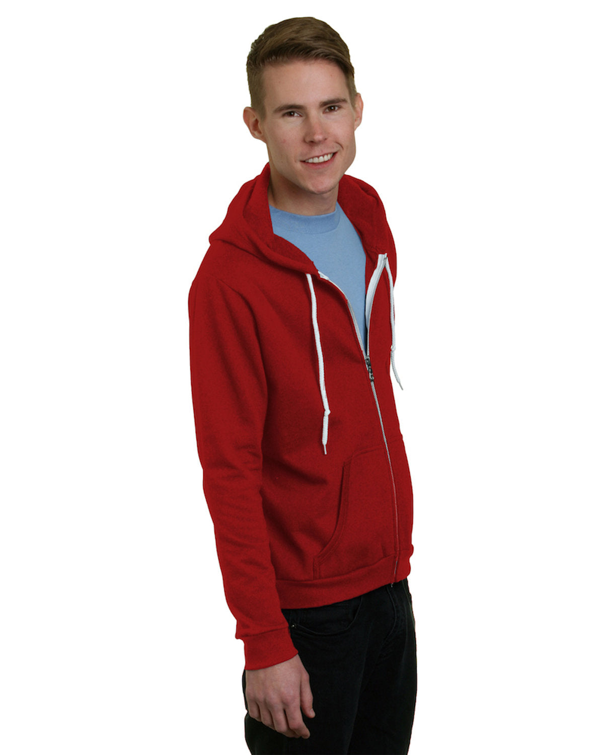 Bayside Unisex USA Made Full-Zip Lightweight Hooded Sweatshirt BA875