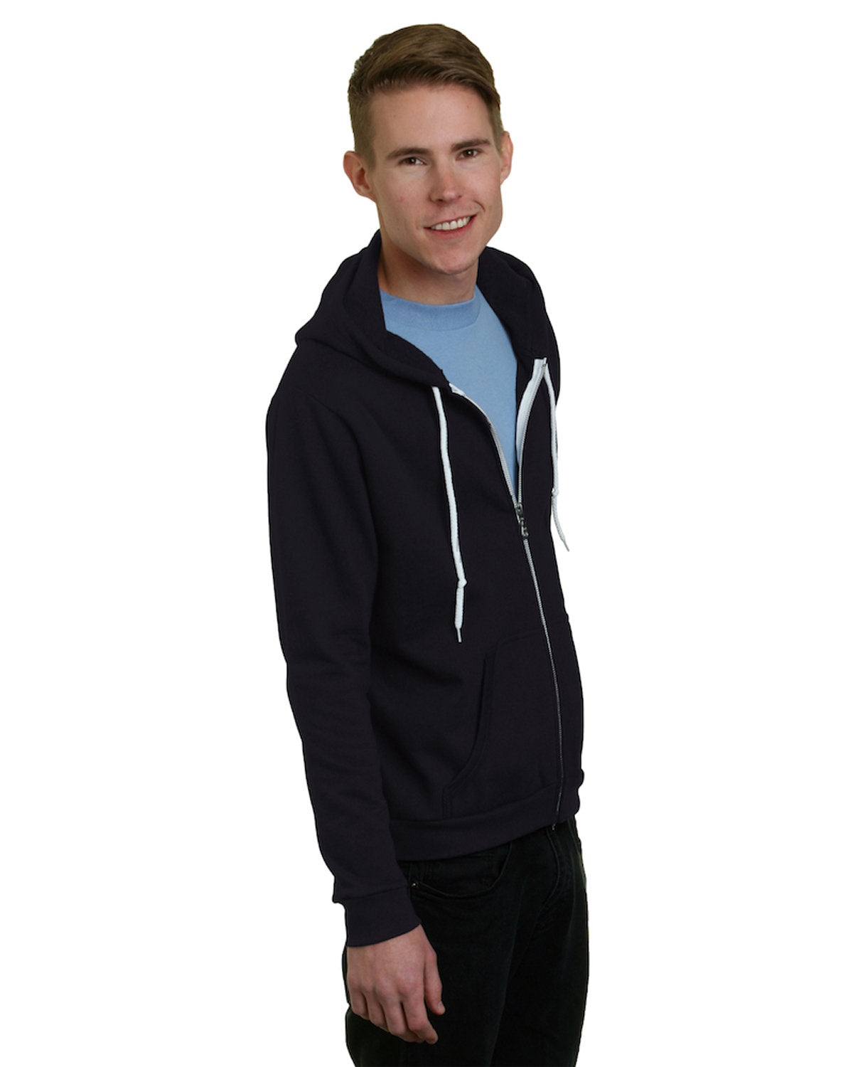 Bayside Unisex USA Made Full-Zip Lightweight Hooded Sweatshirt BA875