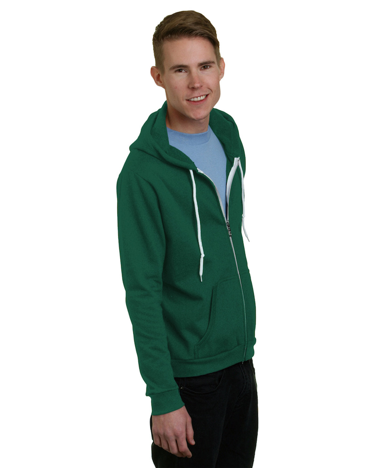 Bayside Unisex USA Made Full-Zip Lightweight Hooded Sweatshirt BA875